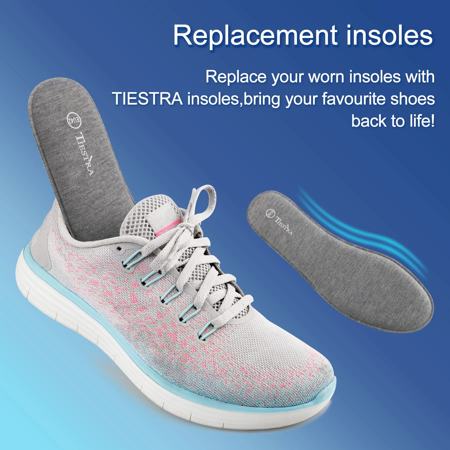 2 Pair -Shoe Inserts for Mens Memory Foam Insoles,Replacement Insoles for Work Boots Running Shoes, Cushion Shock Absorbing for Foot Pain Relief, Comfort Breathable Inner Soles 44EU,US11 Men: EU 44/US 11 Black grey(2 Pairs)