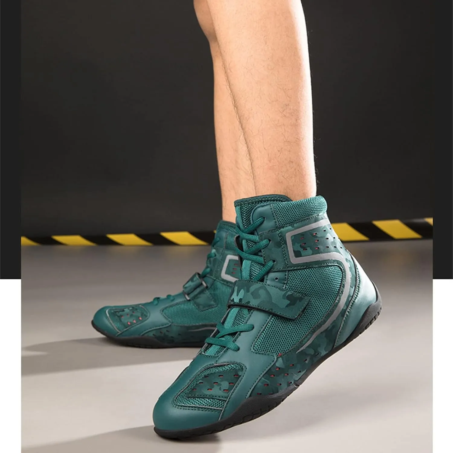 AIRFUL Wrestling Shoes Cross Trainer Breathable Durable Ankle Protection Lightweight Sole for Kids, Boys, Girls, Youth, Teenagers (Color : Green, Size : 10 Women/8.5 Men)