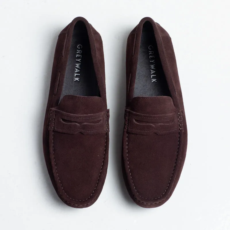 Alex Driving  Loafer - Suede Brown