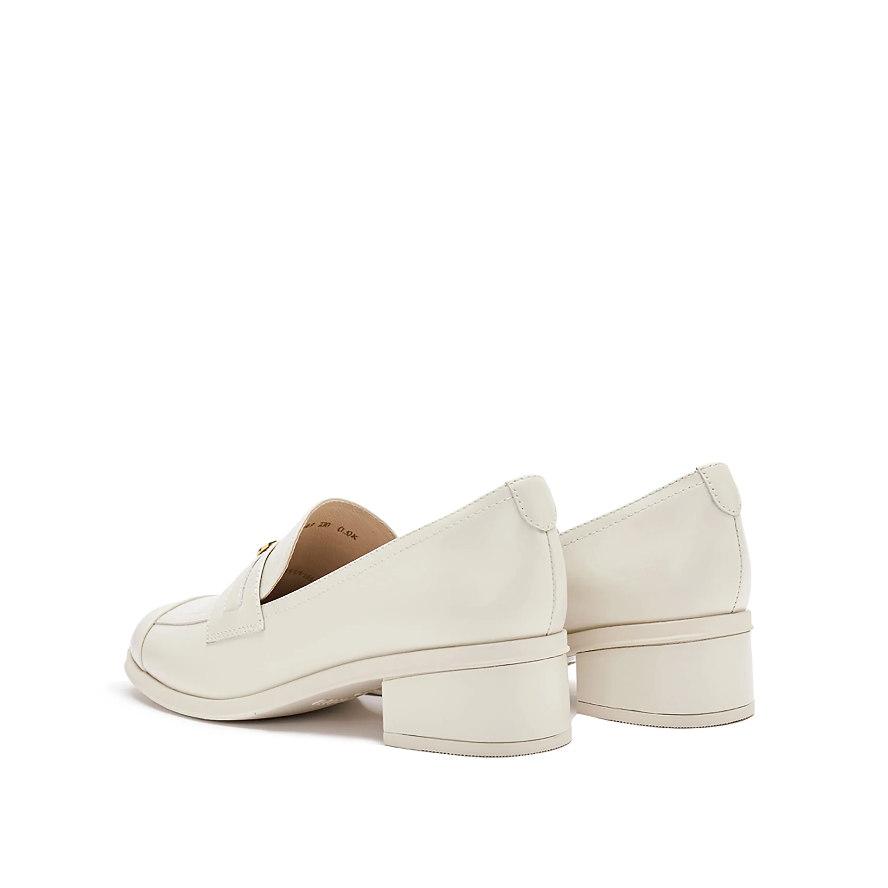 Beige Golden Pin Minimal Loafers
