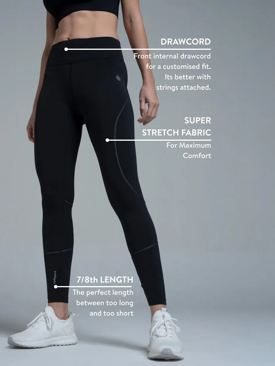 Black Top Shoe Absolute Fit Solid Workout Tights