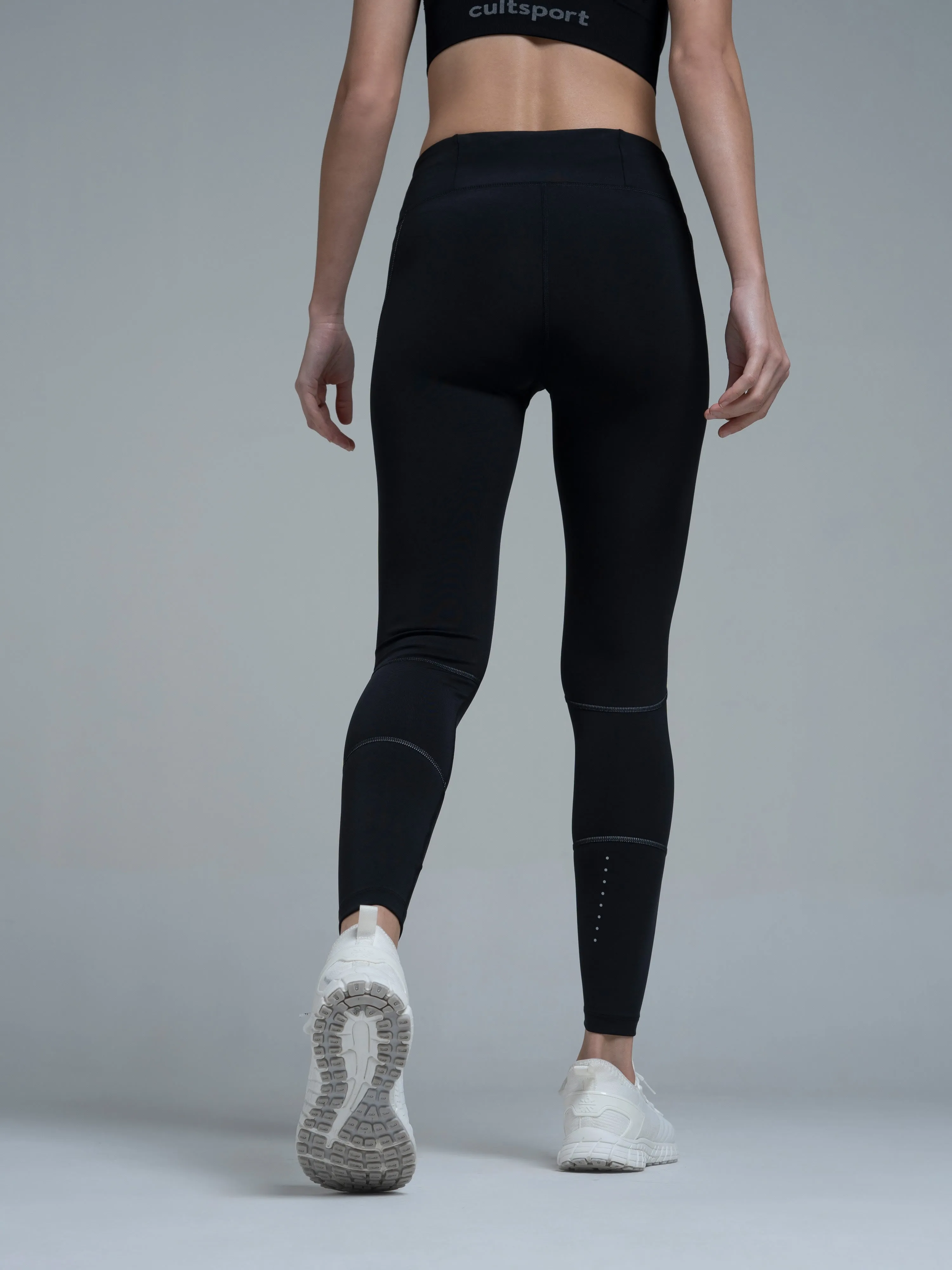 Black Top Shoe Absolute Fit Solid Workout Tights