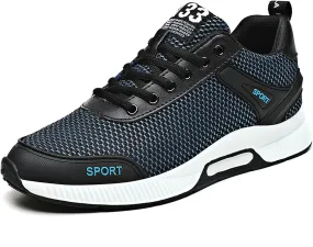 BMINFEE Men's Invisible Height Increasing Elevator Shoes 2.5 Inches Taller Lace-up Breathable mesh Lightweight Hip Hop Fashion Sneakers
