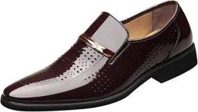 BORAMAX Mens Leather Oxford Shoes Male Pointed Toe Suit Shoes Flats Men Business Shoes wingtip Dress Shoes PU Leather Shoes