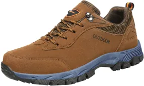 Breathable & Comfortable Sneaker Fashion Summer and Men Hiking Shoes Solid Color Lace Up Flat Bottom Comfortable Non