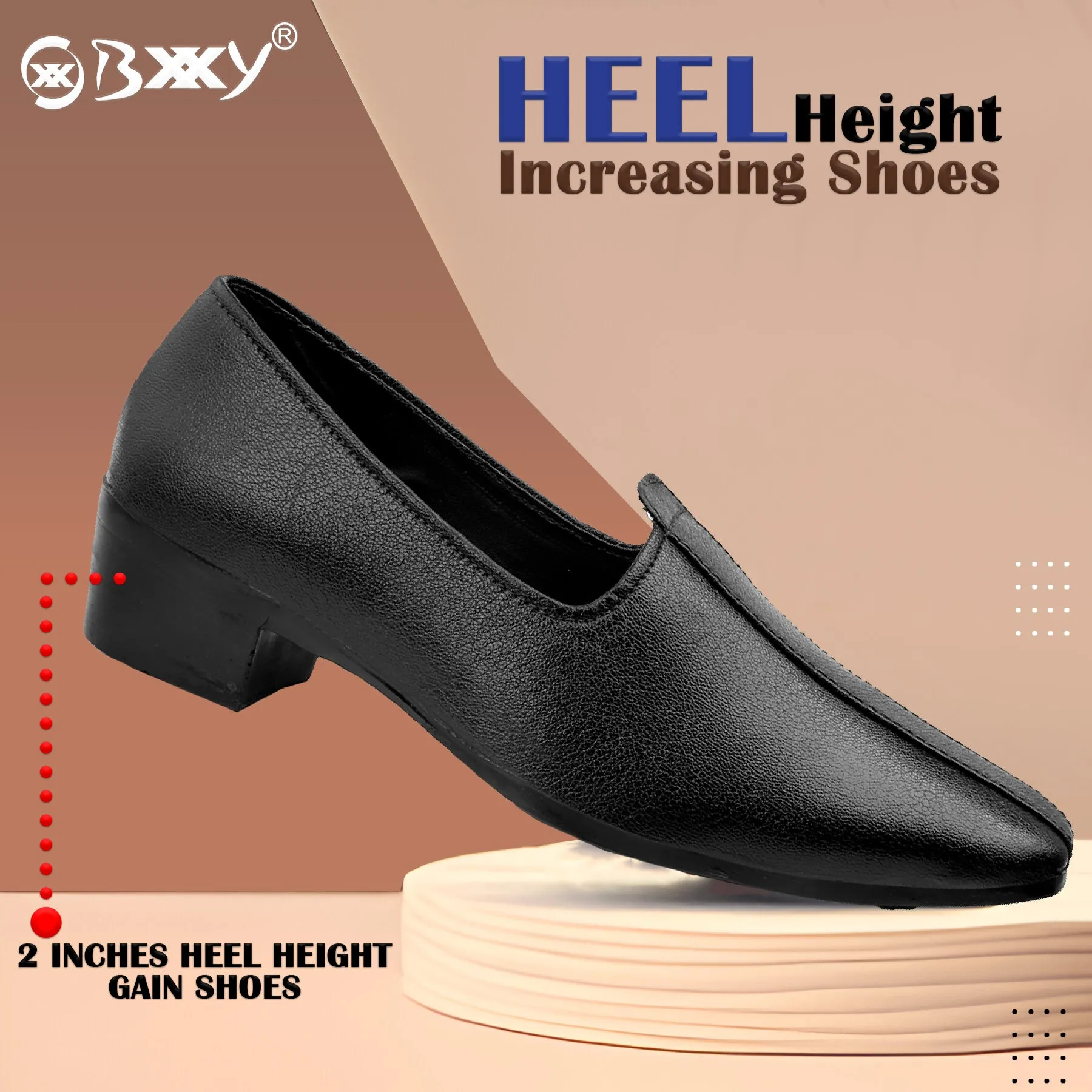 BXXY 2 Inch Height Increasing Men's Traditional Casual Punjabi Jutti