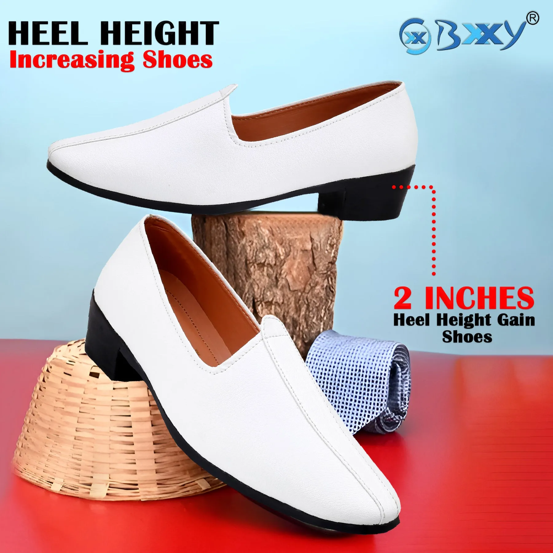 BXXY 2 Inch Height Increasing Men's Traditional Casual Punjabi Jutti