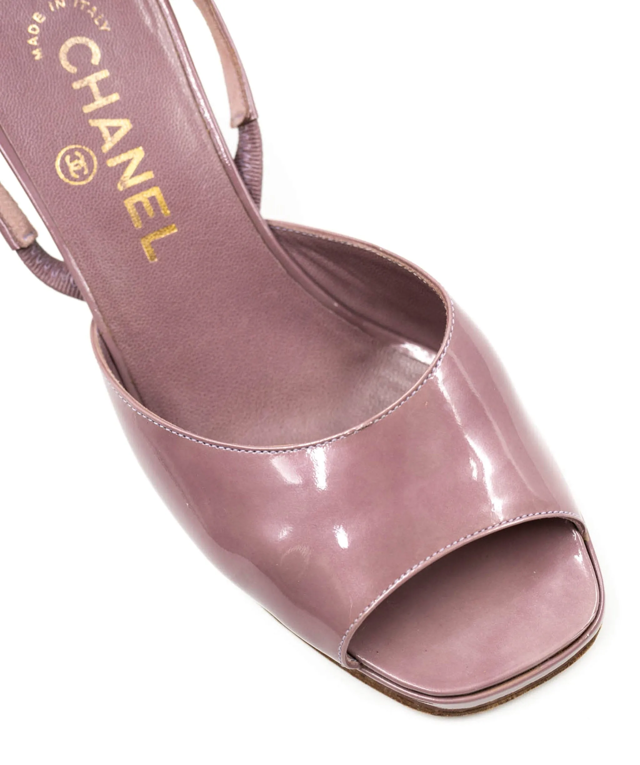Chanel Pink Stacked heel Lilac Patent shoes Size EU 36.5 - AWC1761