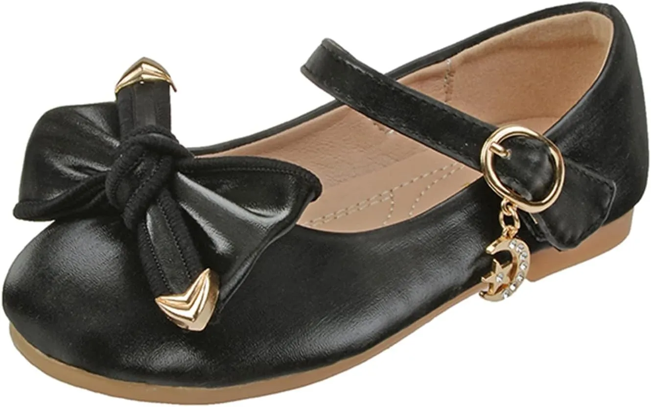 Children Shoes Leather Single Shoes Soft Soled Leather Shoes Bowknot Flower Single Shoes Small Shoes Kids Shoes Size 3