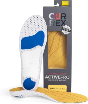 CURREX ActivePro Insoles for Basketball, Volleyball, Dance, Running & Other Sports Shoes – Arch Support Inserts to Help Reduce Fatigue & Ankle & Heel Pain – for Men & Women – Medium Arch, Small
