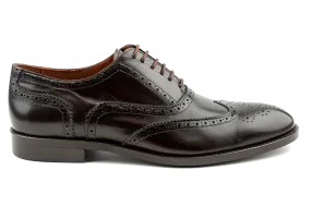 Debbano Chi Classic Wingtip Shoes, Men's Brown Oxford Shoes, Crust Leather Oxford Shoes, Winged Tip Dress Shoes, Oxford Brogues for Men