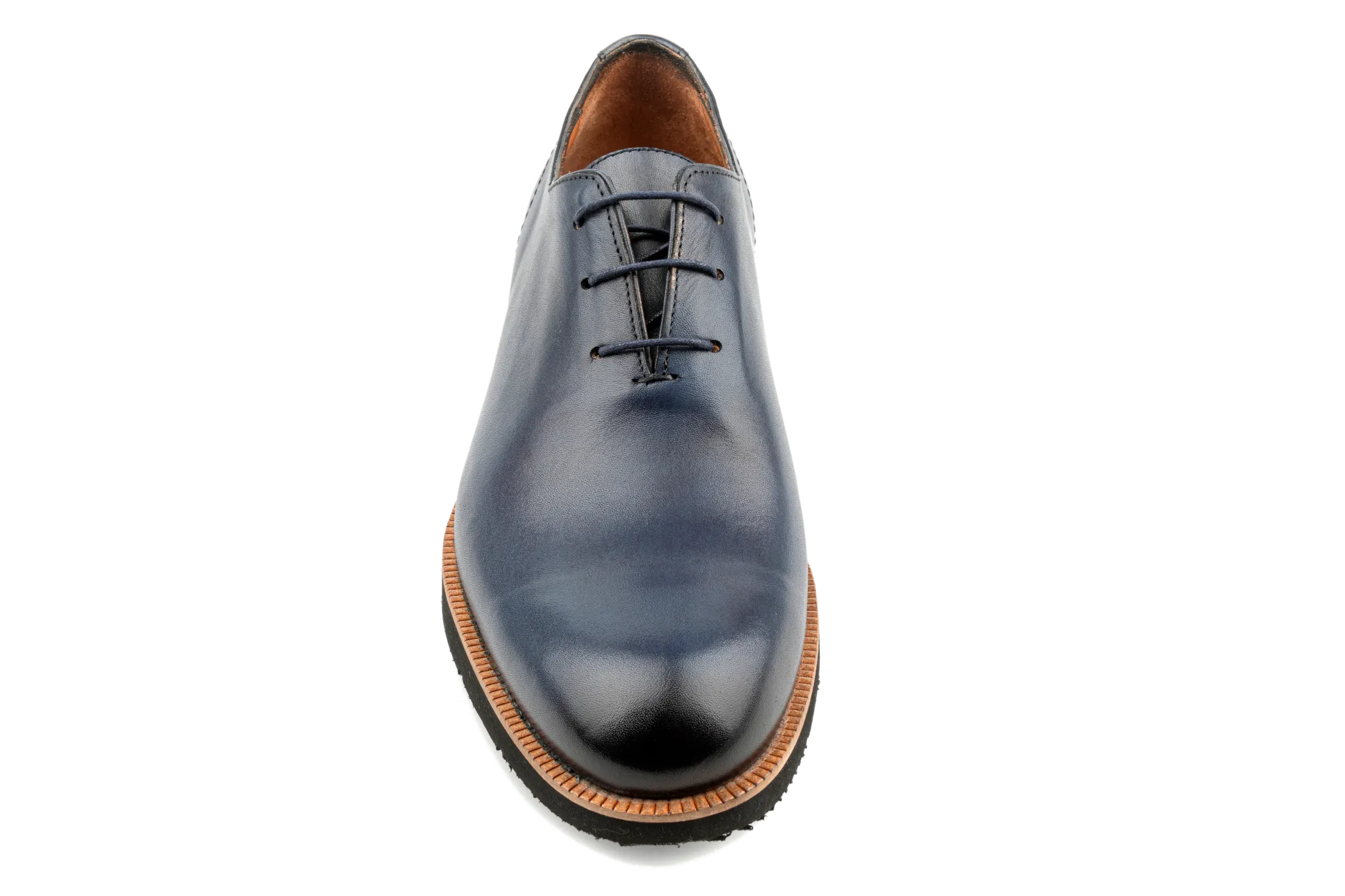 Debbano Ugo Wholecut Oxford Shoes, Crust Leather, Premium Lace-Up,Plain, Whole Cut Leather Shoes, Navy Oxfords, EVA Sole Oxfords
