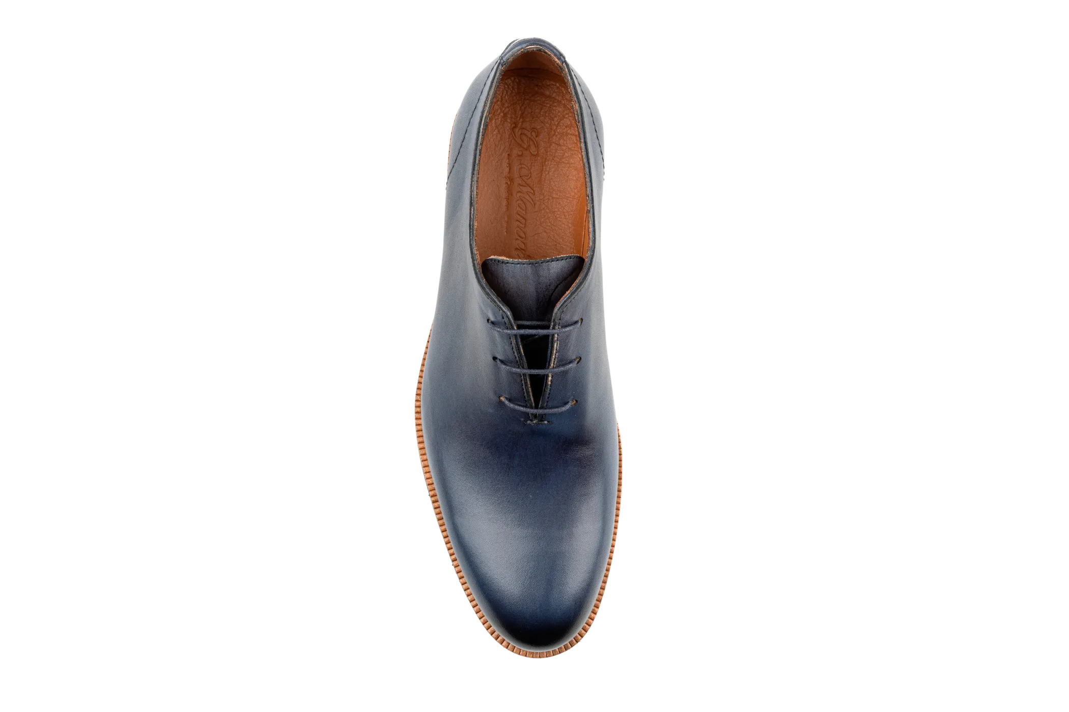 Debbano Ugo Wholecut Oxford Shoes, Crust Leather, Premium Lace-Up,Plain, Whole Cut Leather Shoes, Navy Oxfords, EVA Sole Oxfords