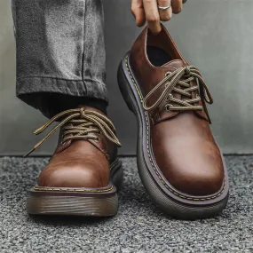 Fashion trend thick soled men's casual business leather shoes High quality versatile style Party Wedding height increasing shoes