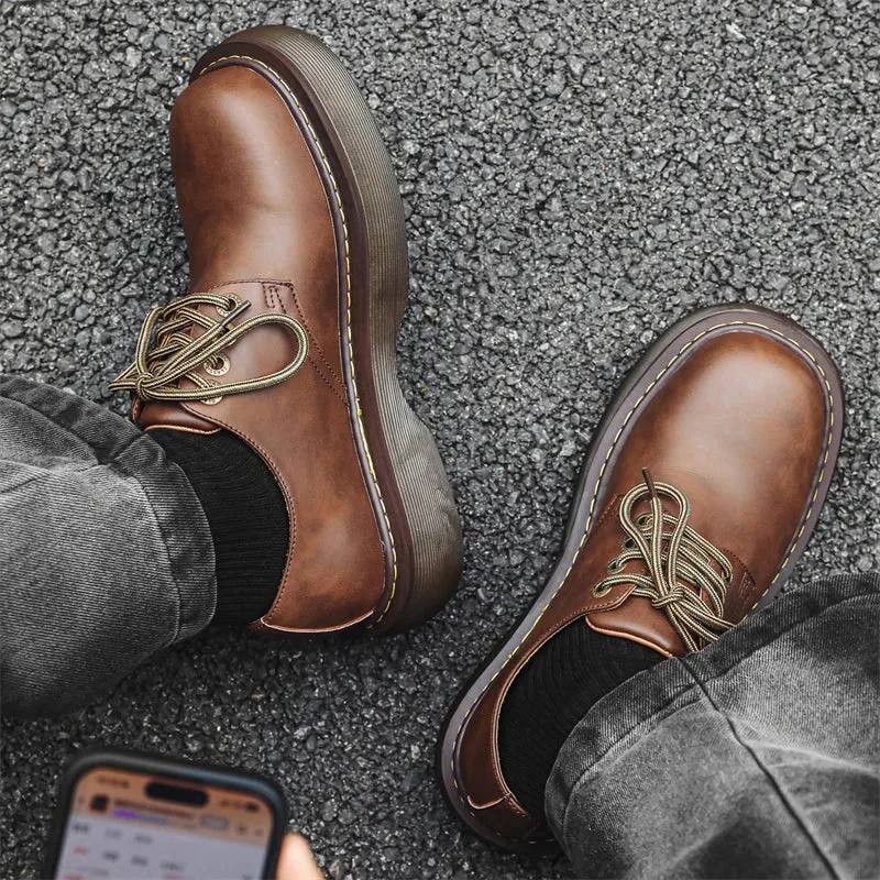Fashion trend thick soled men's casual business leather shoes High quality versatile style Party Wedding height increasing shoes