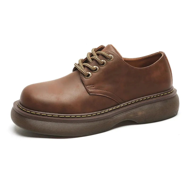 Fashion trend thick soled men's casual business leather shoes High quality versatile style Party Wedding height increasing shoes