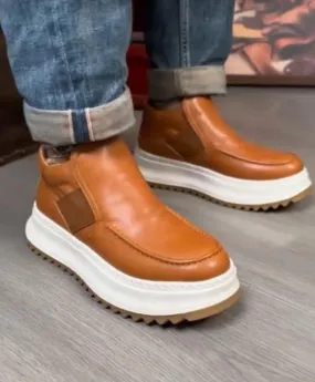 Fashionable height-enhancing soft-soled casual men's shoes