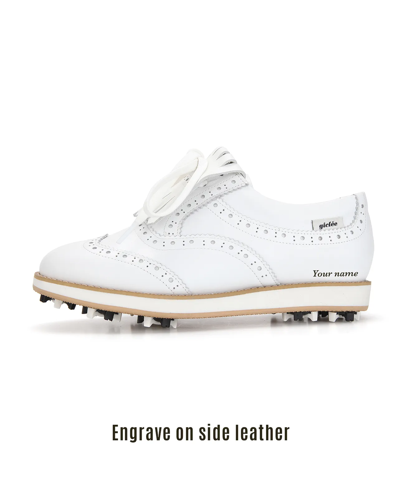 Giclee Unisex Classy Combi Premium Leather Golf Shoes - Black