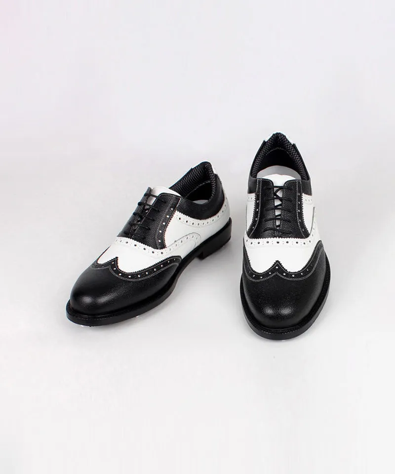 Giclee Unisex Classy Combi Premium Leather Golf Shoes - Black