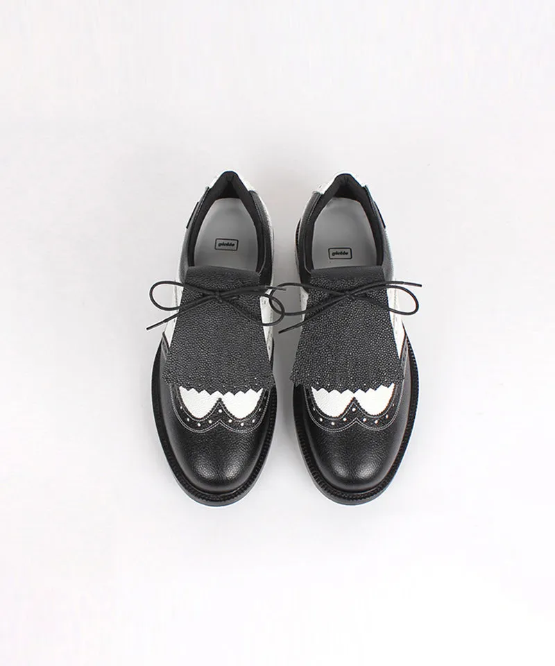 Giclee Unisex Classy Combi Premium Leather Golf Shoes - Black