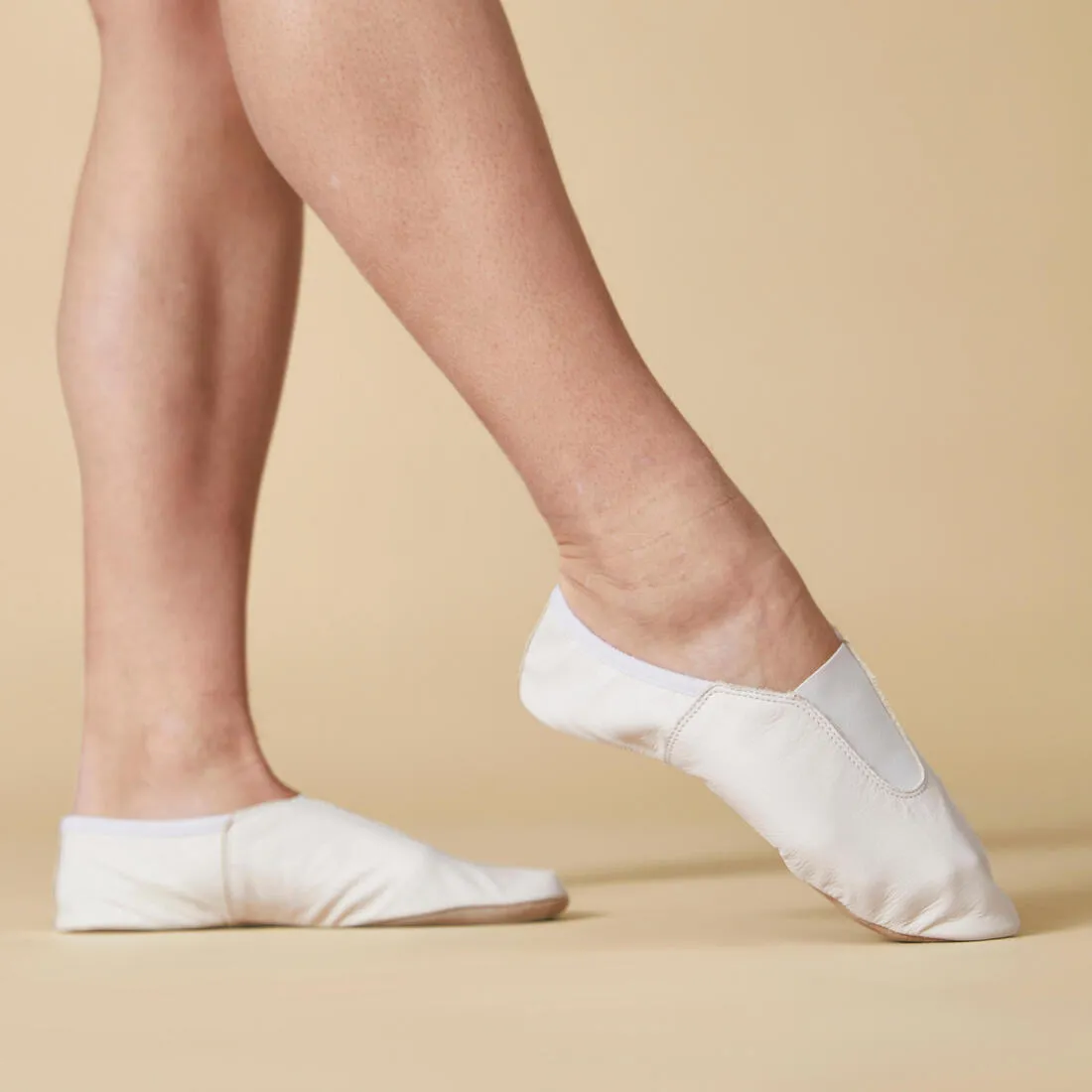 Girls' and Boys' Leather Gymnastics Shoes - White