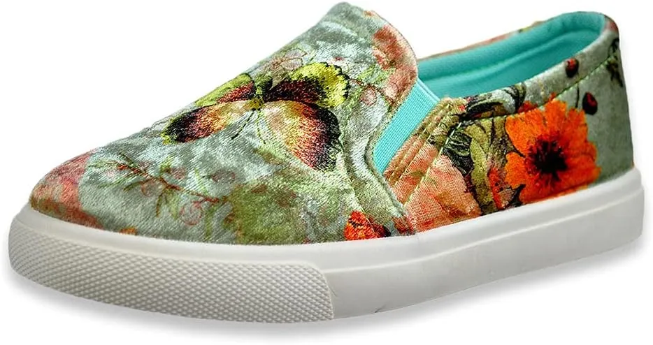 Girls' Brocade Butterfly Slip-On Shoes