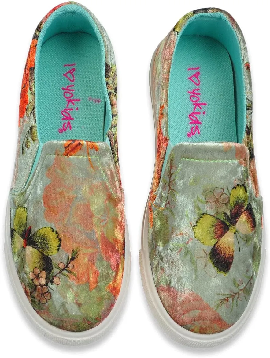 Girls' Brocade Butterfly Slip-On Shoes