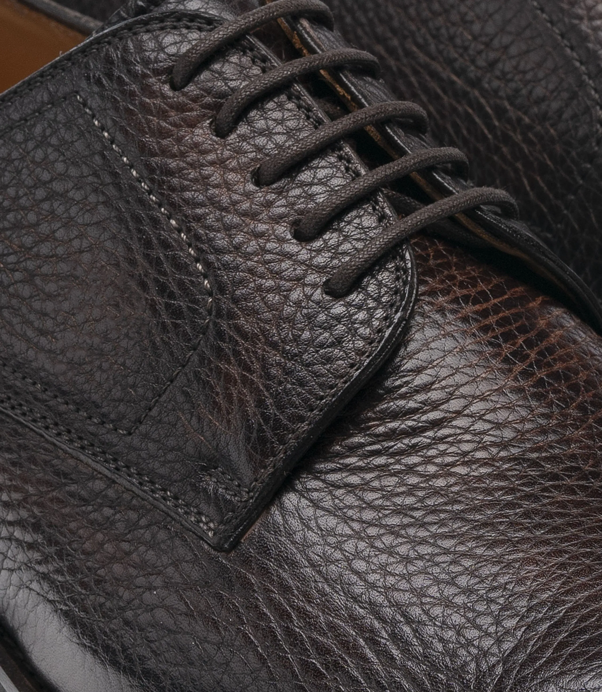 Height Increasing Brown Leather Baltimore Chunky Derby Shoes