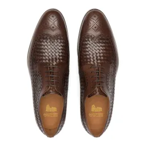 Height Increasing Brown Leather Norwood Brogue Derby Shoes