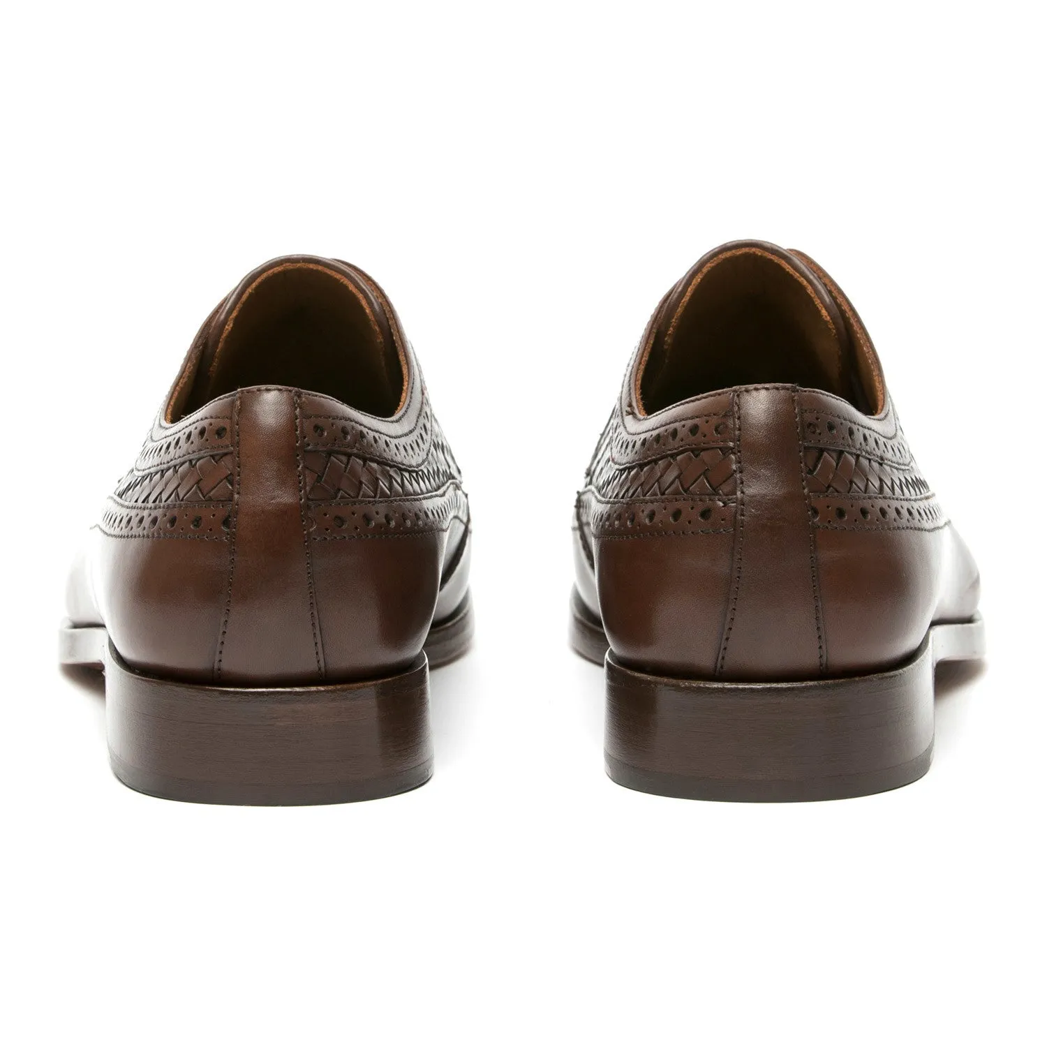 Height Increasing Brown Leather Norwood Brogue Derby Shoes
