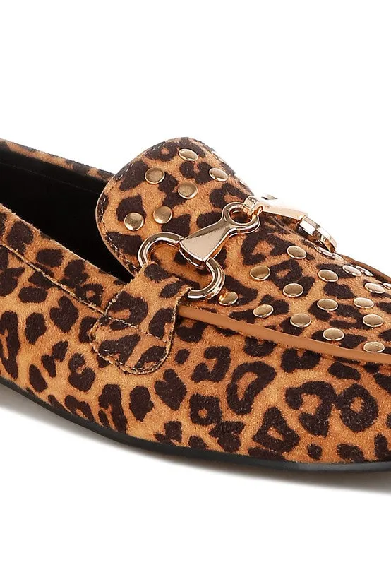 Horsebit Leopard Print Loafers