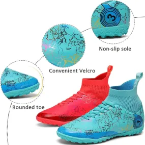 Kids Soccer Shoes Boys Girls Football Trainning Shoes Youth Firm Ground Athletic Turf Shoes Outdoor Professional Soccer Shoes Sneakers
