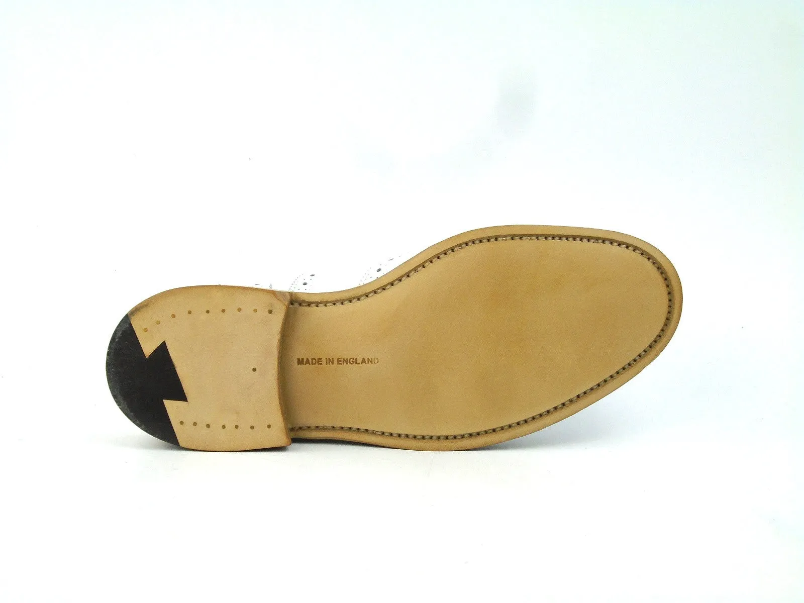 Ladies Full Brogues - White Aniline
