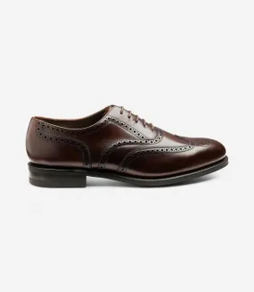 LOAKE 302 BROWN LEATHER OXFORD BROGUE RUBBER SOLE G-WIDE