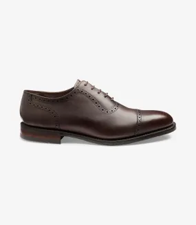 LOAKE FLEET DARK BROWN OXFORD SEMI BROGUE RUBBER SOLE F-MEDIUM
