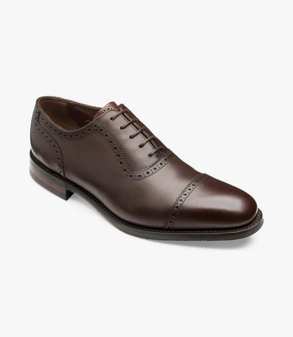 LOAKE FLEET DARK BROWN OXFORD SEMI BROGUE RUBBER SOLE F-MEDIUM