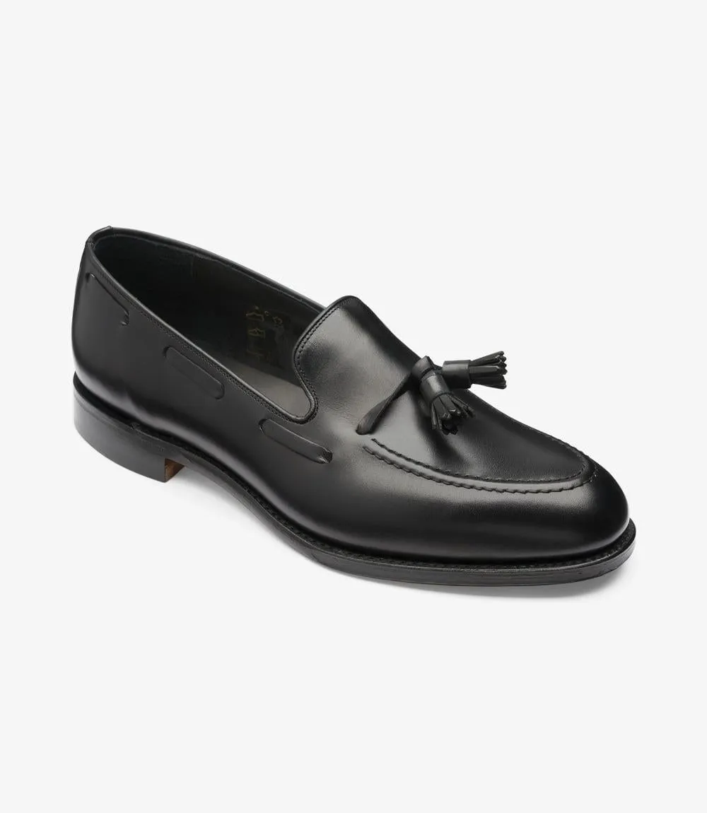 LOAKE RUSSELL BLACK LOAFER LEATHER SOLE F-MEDIUM