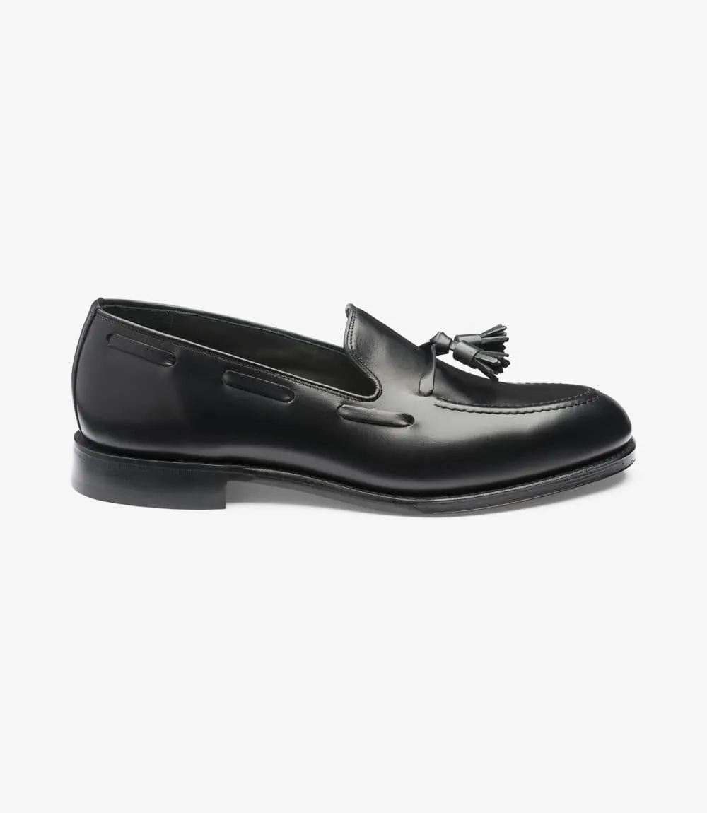 LOAKE RUSSELL BLACK LOAFER LEATHER SOLE F-MEDIUM