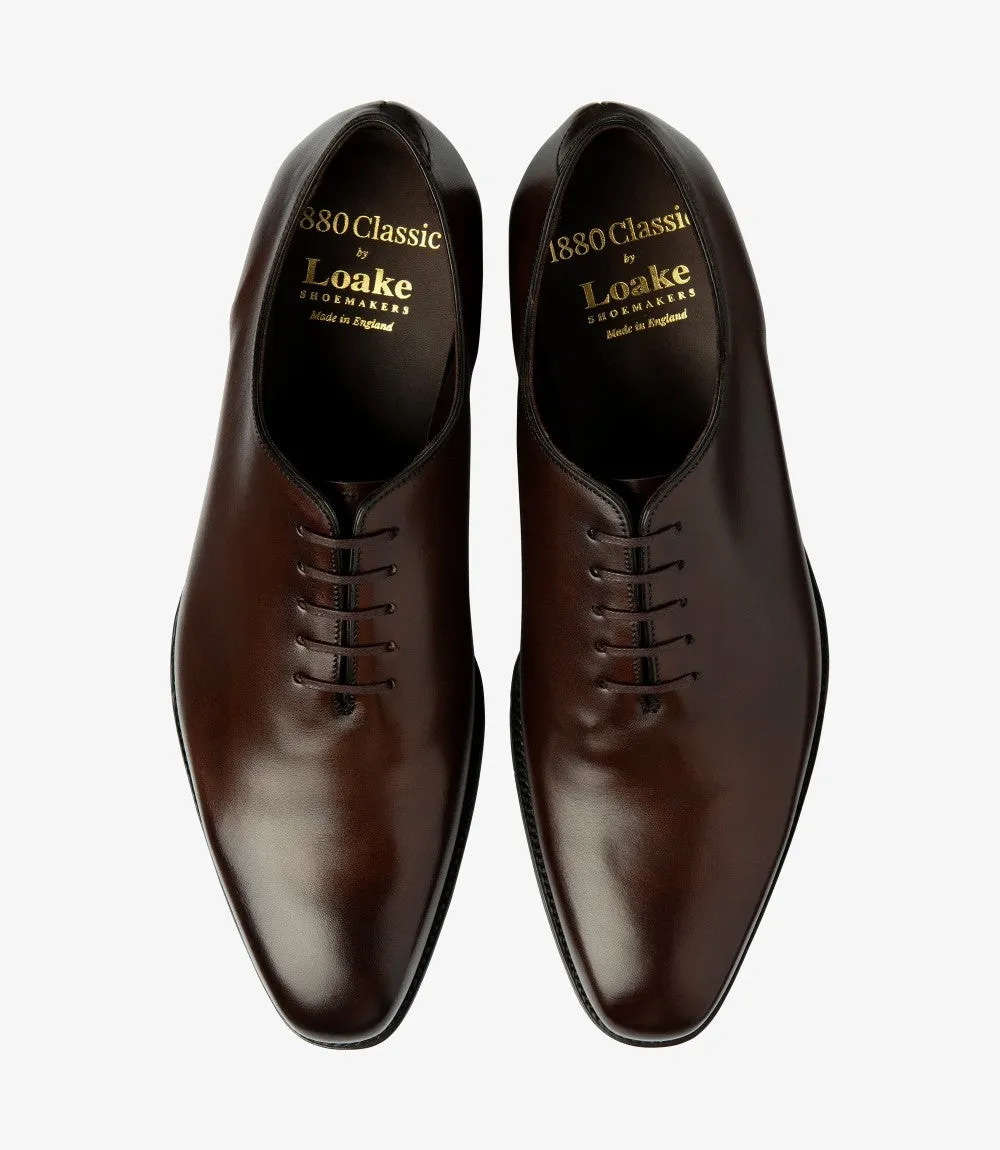 LOAKE WHOLEBURY DARK BROWN OXFORD LEATHER SOLE F-MEDIUM