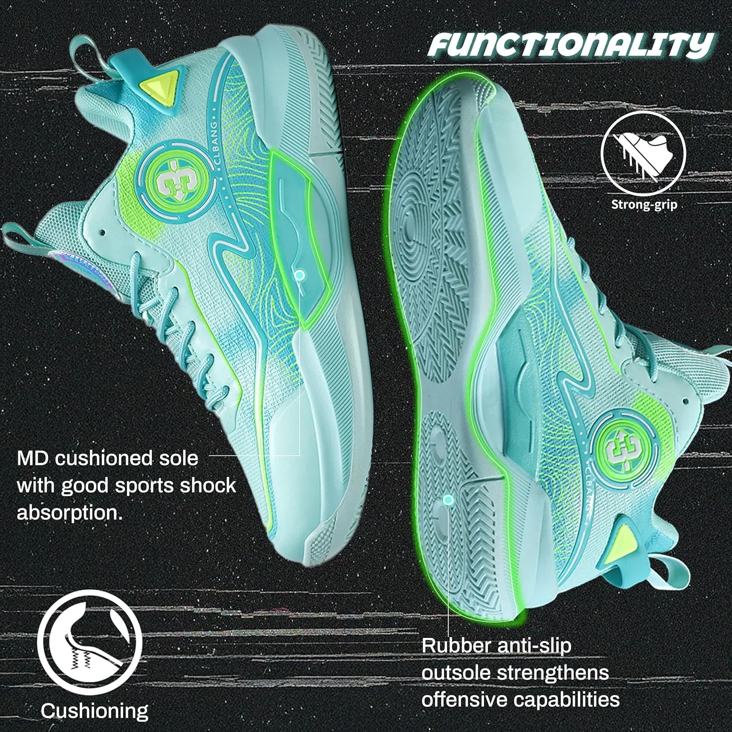 Men's Basketball Shoes Lightweight Breathable Non-Slip Outdoor Courts Training