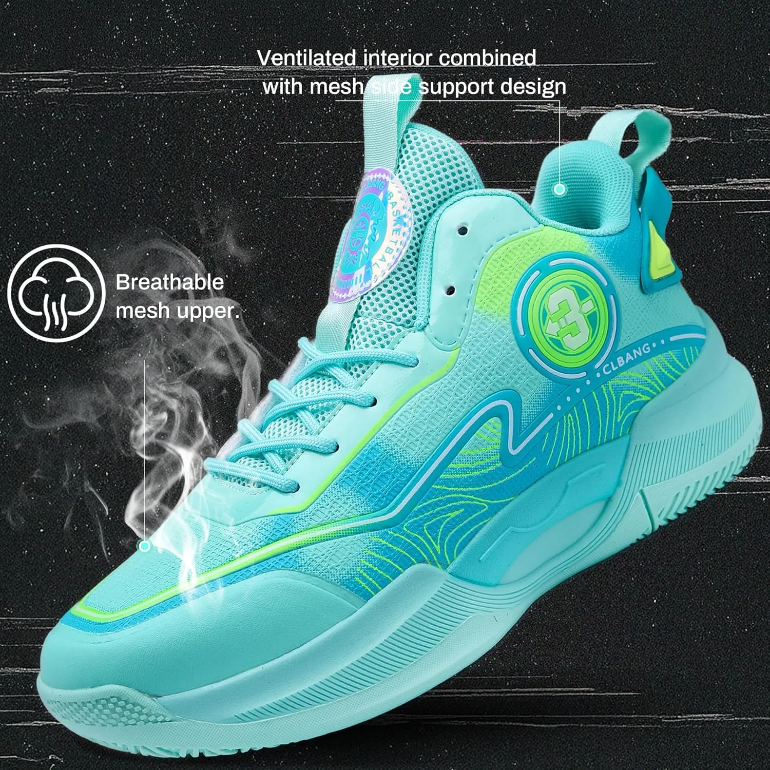 Men's Basketball Shoes Lightweight Breathable Non-Slip Outdoor Courts Training