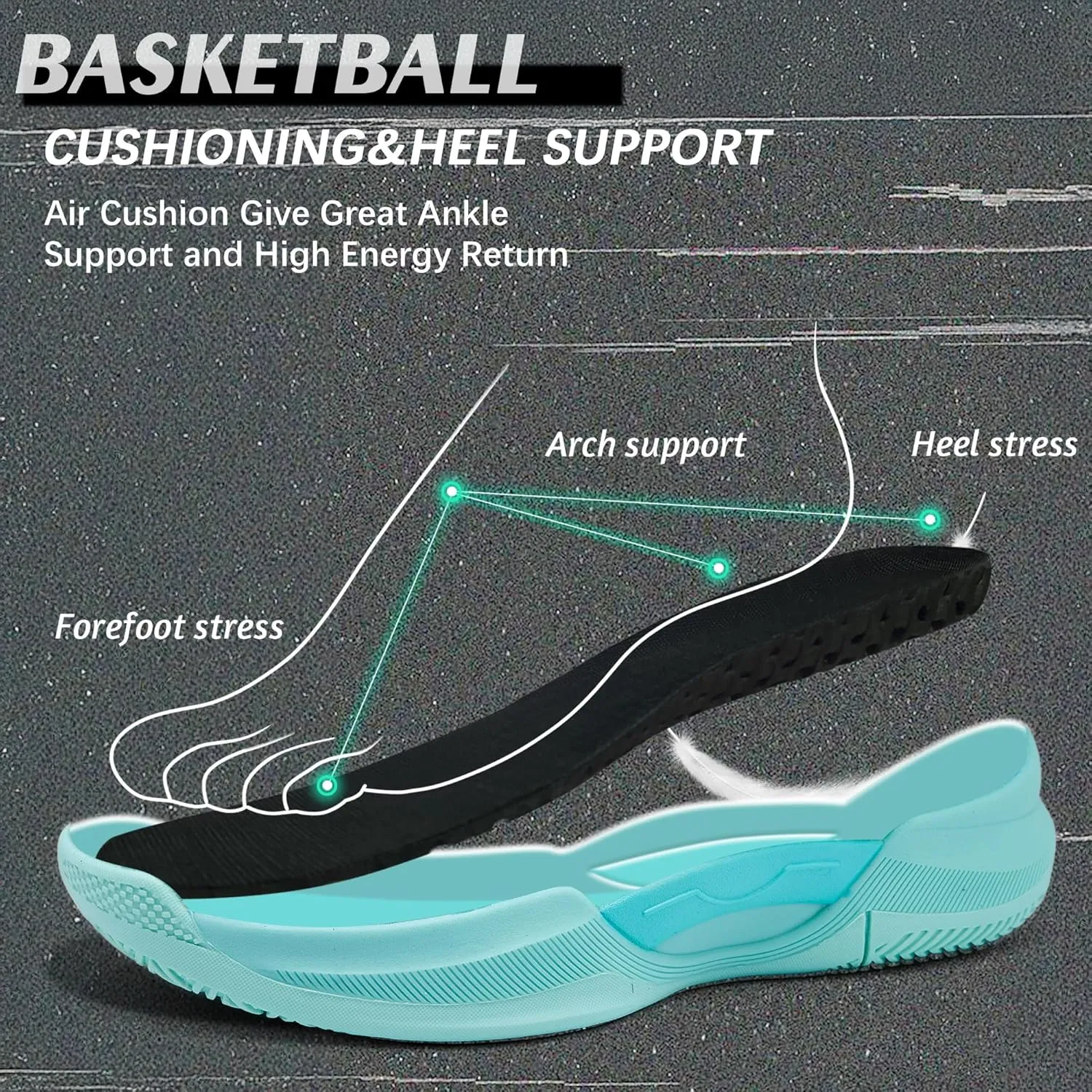 Men's Basketball Shoes Lightweight Breathable Non-Slip Outdoor Courts Training