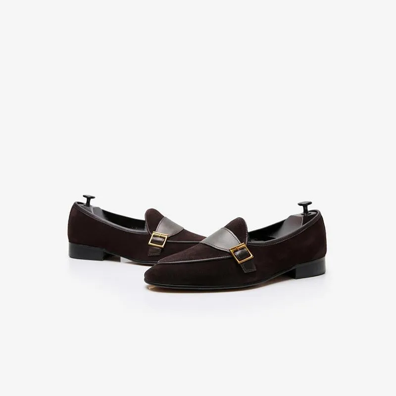 Men's Cowhide Slip-On Loafer Prom Wedding Shoes