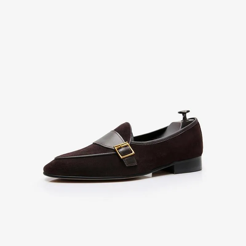 Men's Cowhide Slip-On Loafer Prom Wedding Shoes