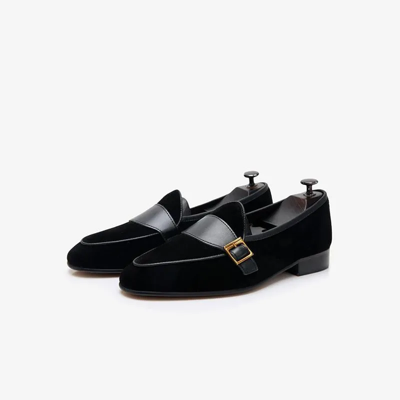 Men's Cowhide Slip-On Loafer Prom Wedding Shoes