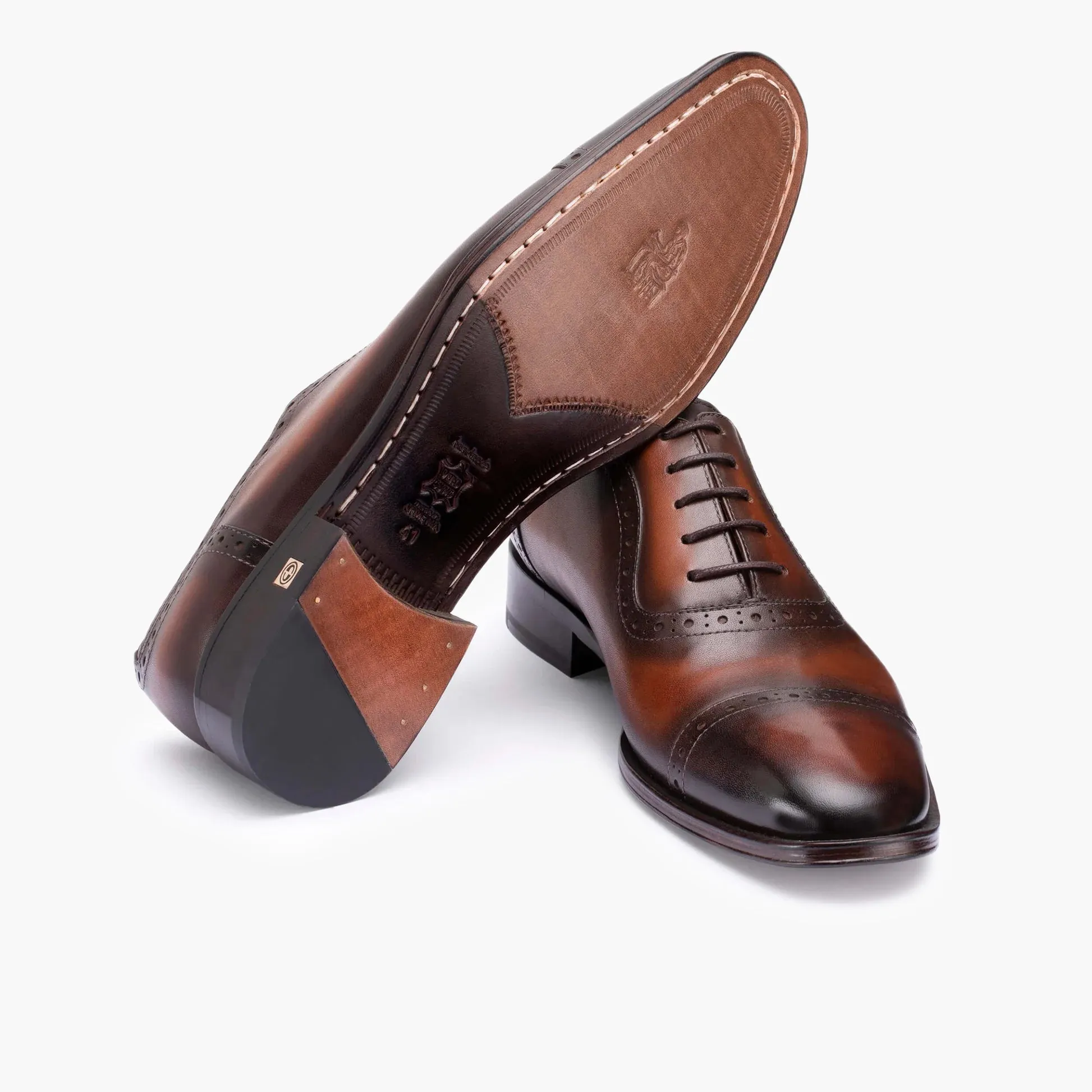 Men's Dark & Light Brown Oxford Lace-Up