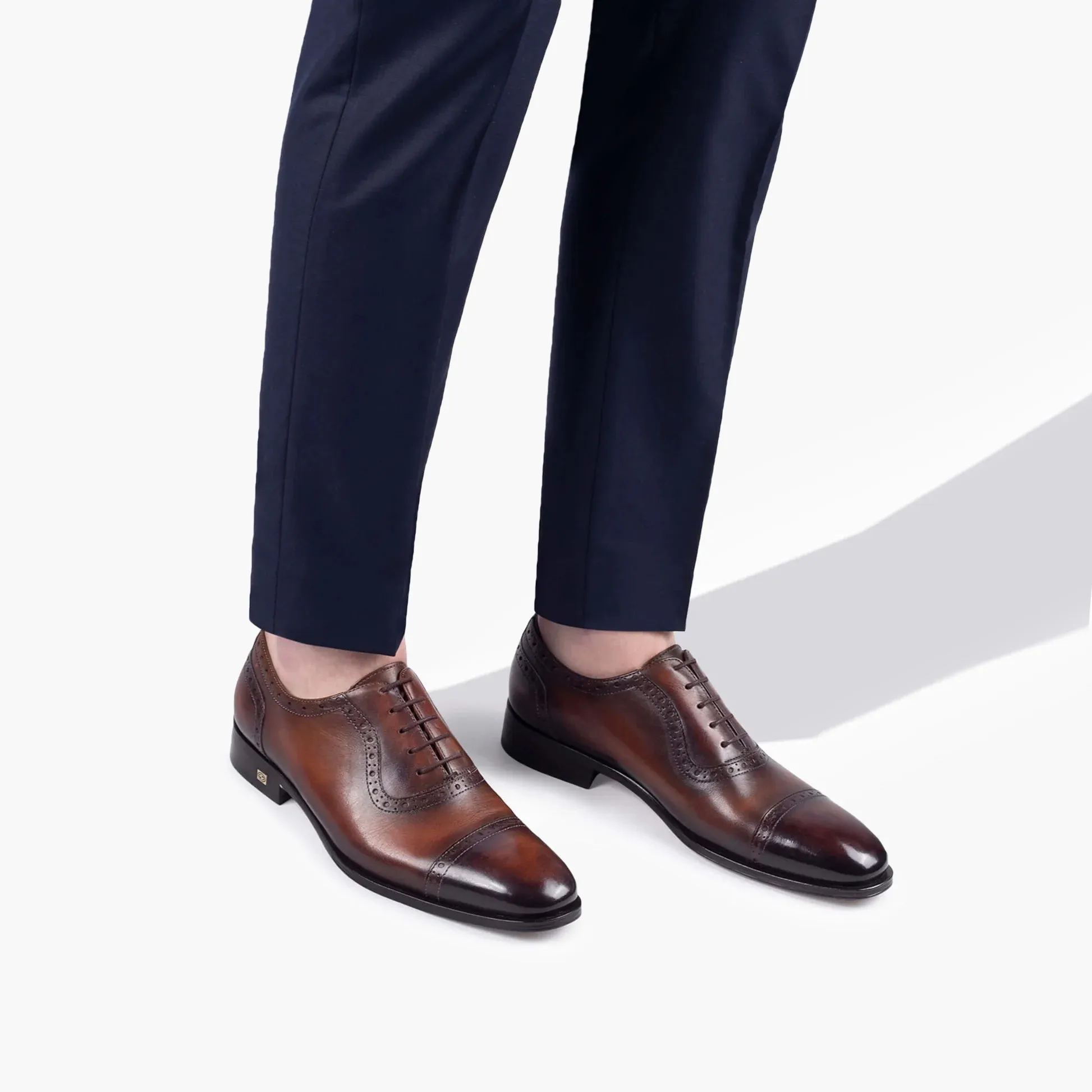 Men's Dark & Light Brown Oxford Lace-Up