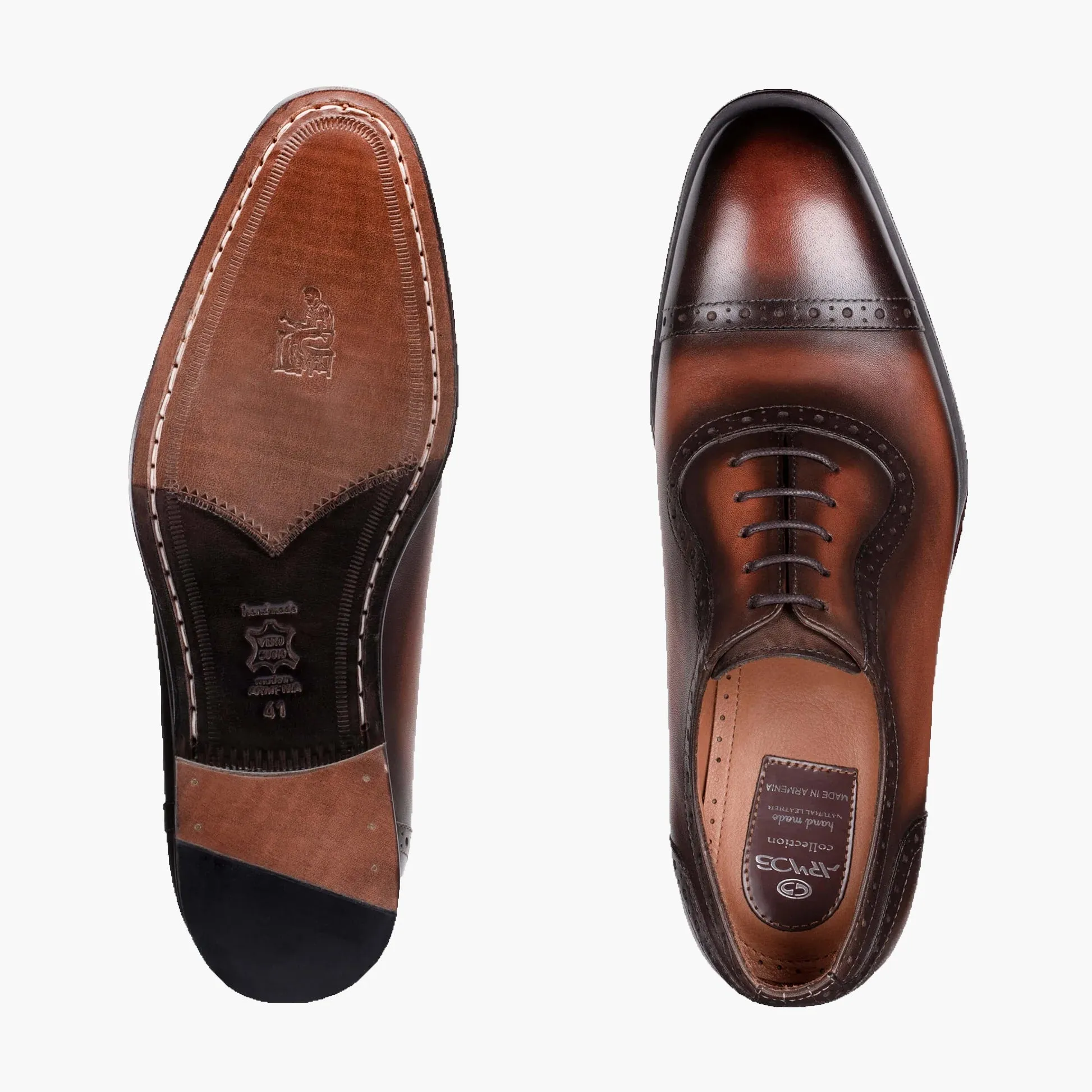Men's Dark & Light Brown Oxford Lace-Up
