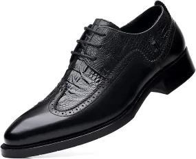 Men's Dress Shoes Faux Patent Leather Oxford Dress Shoes Leather Formal Business Oxford Shoes Office Work Low Top Dress Shoes