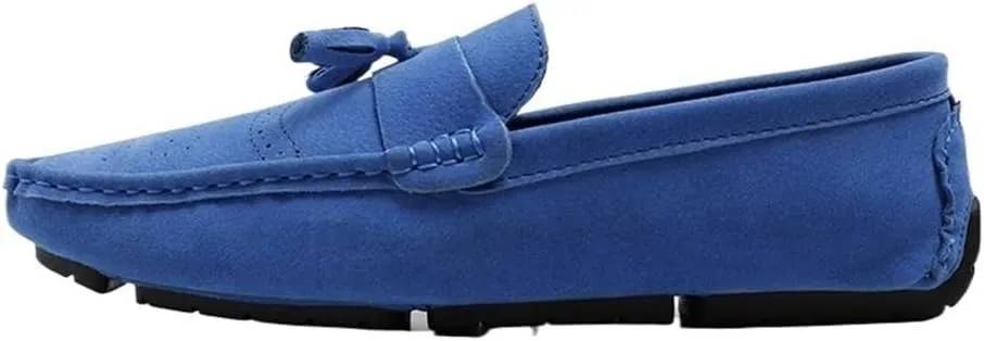 Mens Driving Loafers Pu Leather Moccasins Shoe Outdoor Solid Color Round Toe Slip-on